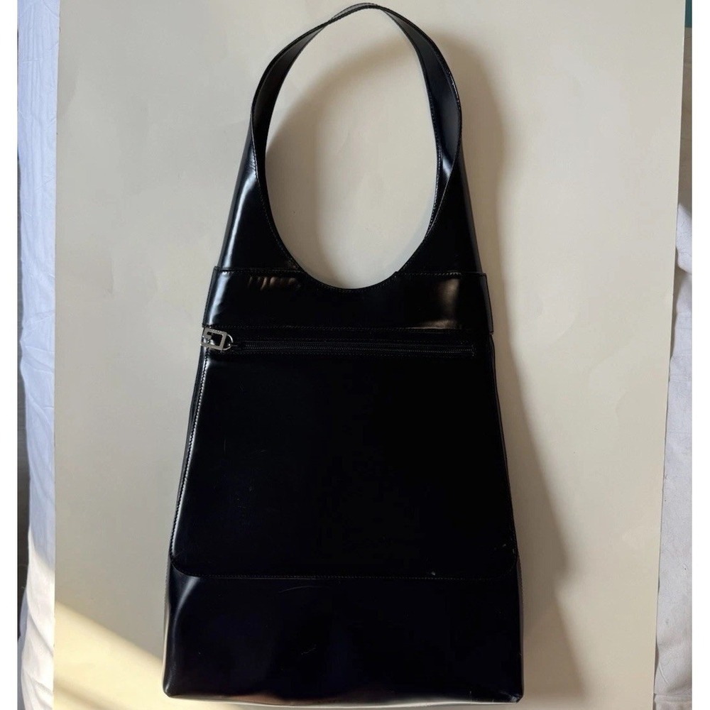 Vintage Gucci Patent Leather Handbag in Black